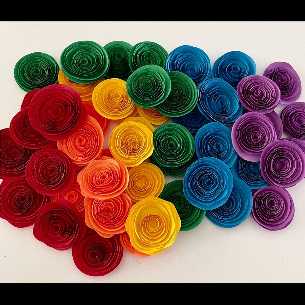 24 rainbow pride adhesive flower minis